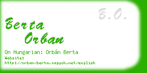 berta orban business card