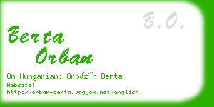 berta orban business card
